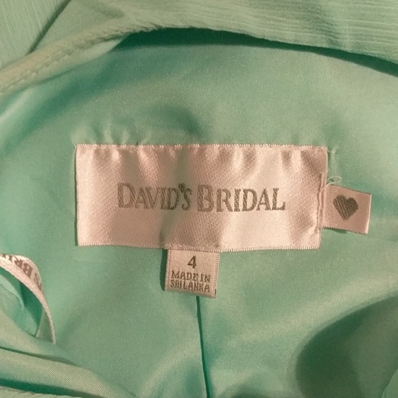 Davids Bridal Bridesmaid Dress Blue Chiffon Halter - Picture 5 of 8